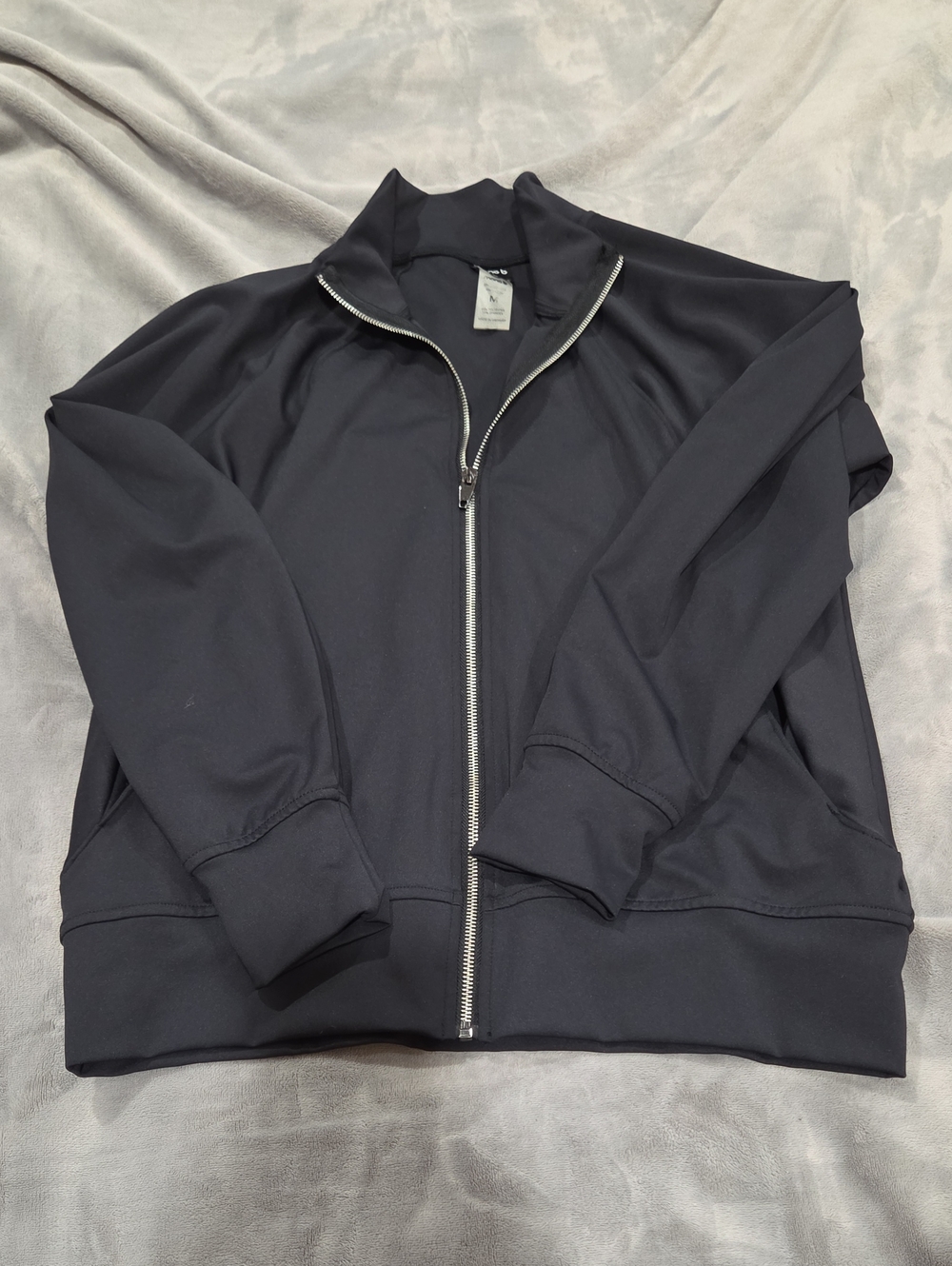 Mono B Black Full-Zip Windbreaker Jacket